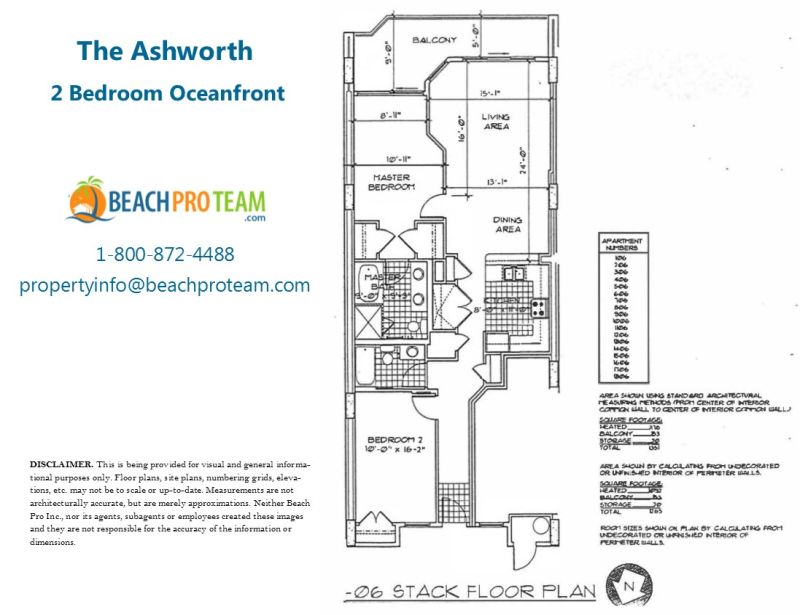 Ashworth Floor Plan 06 Stack - 2 Bedroom Oceanfront
